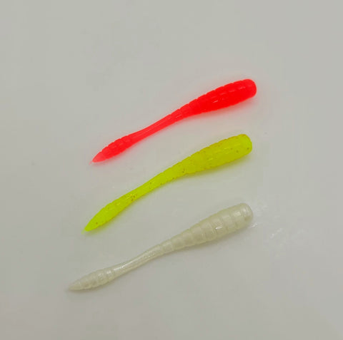 2” Stretchy PanFish Trout Worms – CoolWaters Fishing Products