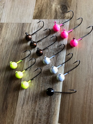 10g Round Ball Jig Heads with Reversed Hook