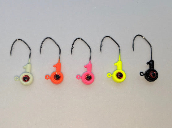 Red Eye #4 Sickle Hook Jig Heads – CoolWaters Fishing Products